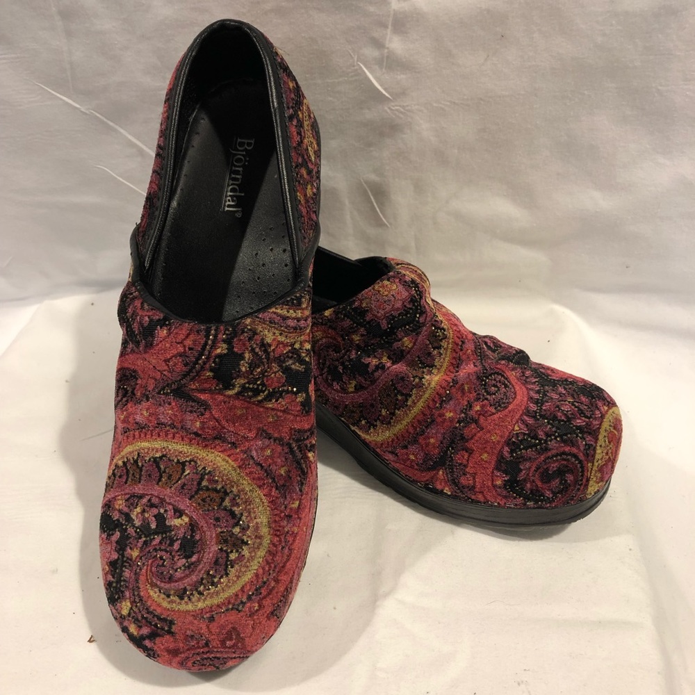 Bjorndahl Ally Clogs Boho Purple Pink Print 9.5M